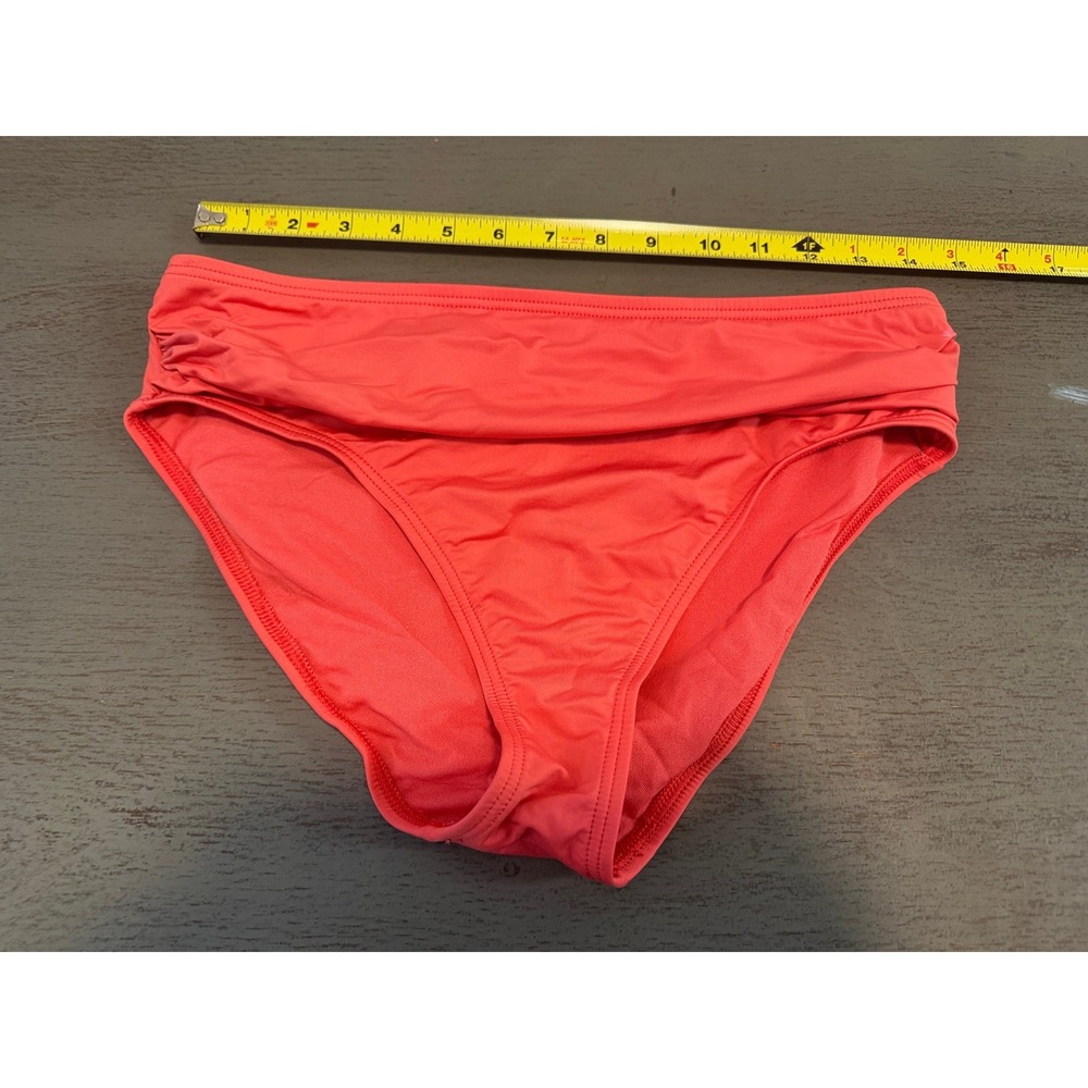 Tommy Bahama Womens Coral Pink Ruched Fold Over Bikini Bottoms Size M TSW2211B